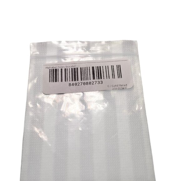 Gorjana Initial Prism Bracelet Pink String Gold "G" NWT - Picture 4 of 4